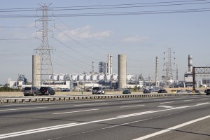 NJ Turnpike - carbon emitting oil refineries, power plants, and cars